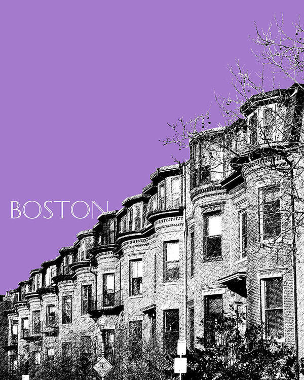 Architecture Art Print featuring the digital art Boston South End - Violet by DB Artist