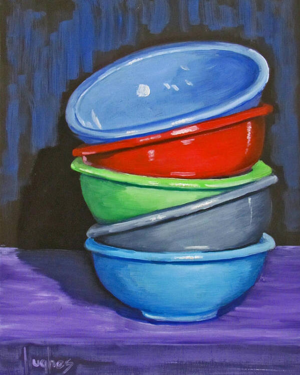 Bowl Art Print featuring the painting Bowls by Kevin Hughes