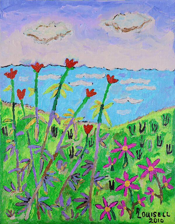 Acrylic Art Print featuring the painting Buds And Blooms by Robyn Louisell