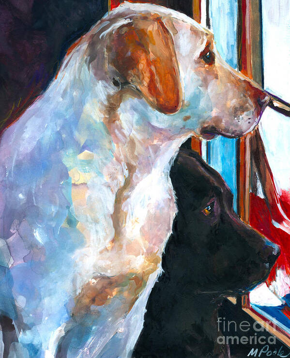 Labrador Retriever Art Print featuring the painting By My Side by Molly Poole