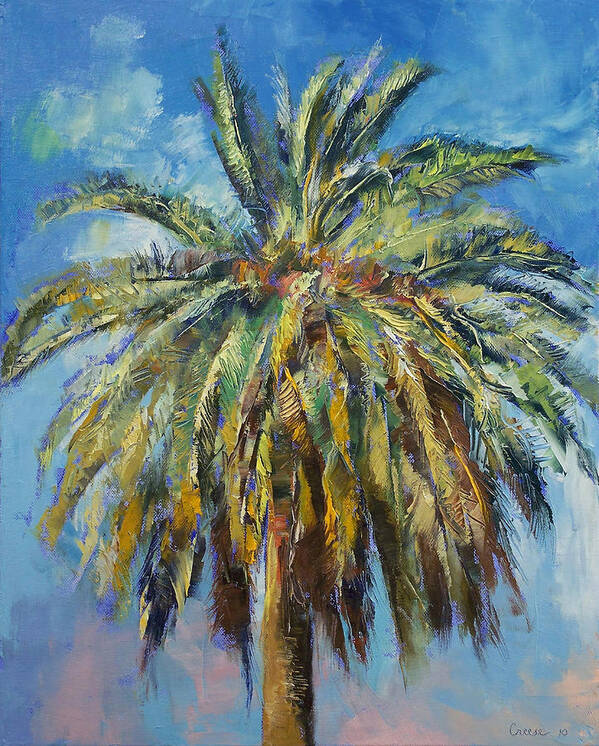 Canary Island Art Print featuring the painting Canary Island Date Palm by Michael Creese