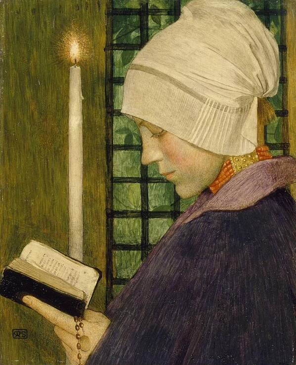 Marianne Stokes - Candlemas Day Art Print featuring the painting Candlemas Day by MotionAge Designs