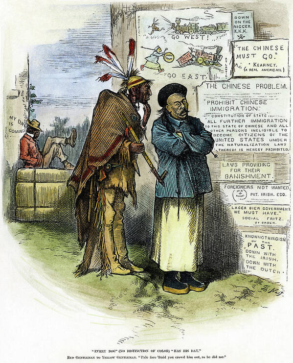1879 Art Print featuring the painting Cartoon Prejudice, 1879 by Granger
