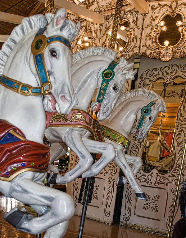 Carousel Art Print featuring the photograph Caruosel Horses by Paul DeRocker