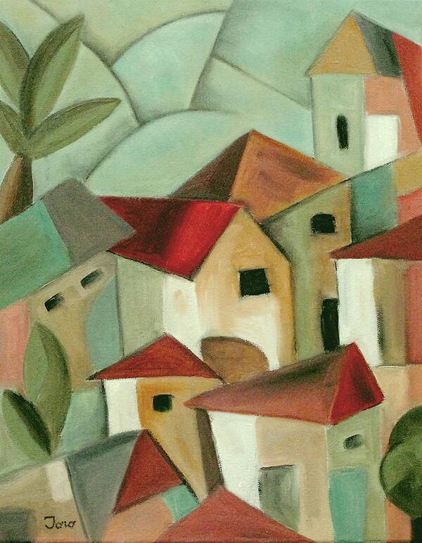 Landscape Art Print featuring the painting Casas I by Trish Toro