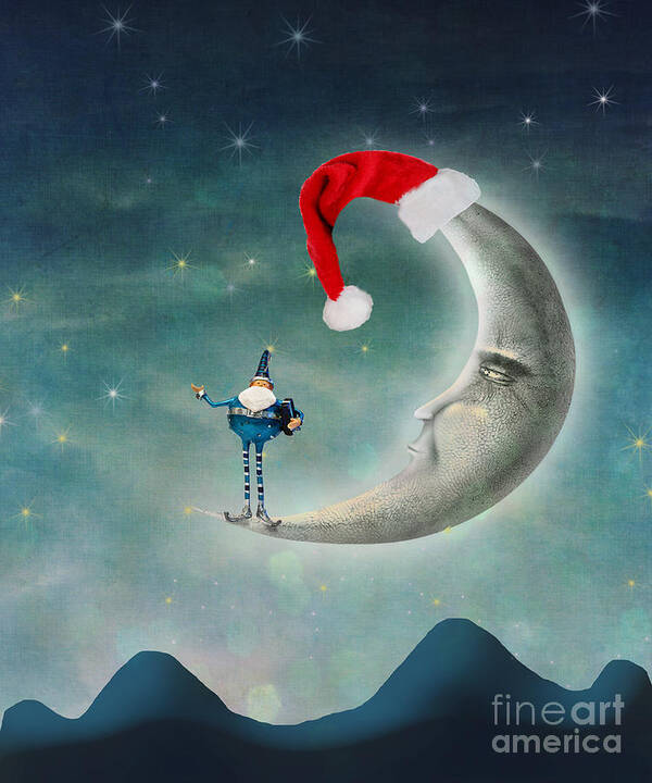 Christmas Art Print featuring the photograph Christmas Moon by Juli Scalzi