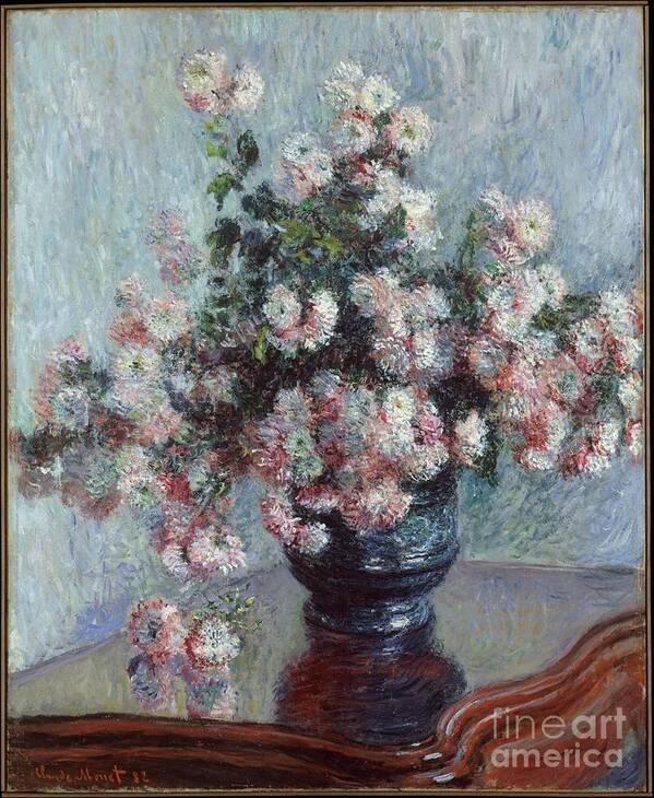 Camille Monet Art Print featuring the painting Chrysanthemums by Celestial Images