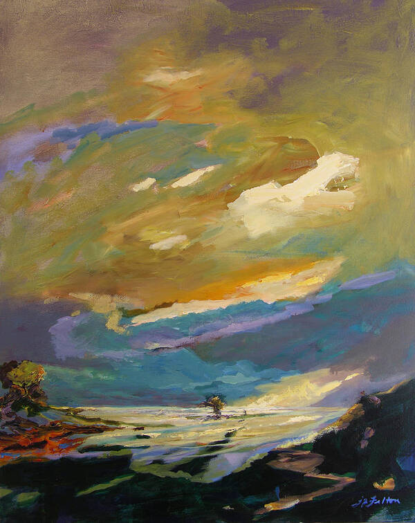 Impressionism Art Print featuring the painting Coastline by Julianne Felton