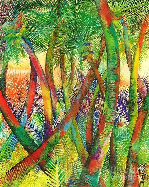 Palm Trees Art Print featuring the painting Coconut Grove by Frances Ku
