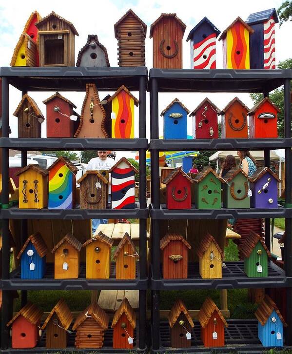 Birdhouses Art Print featuring the photograph Colorful Condos 2 by Caryl J Bohn
