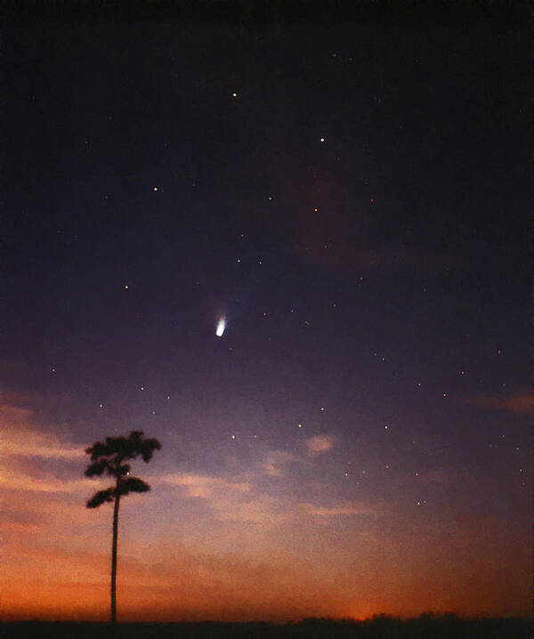 Astrophotography Art Print featuring the photograph Comet Hale-Bopp And The Milky Way. by Chris Kusik