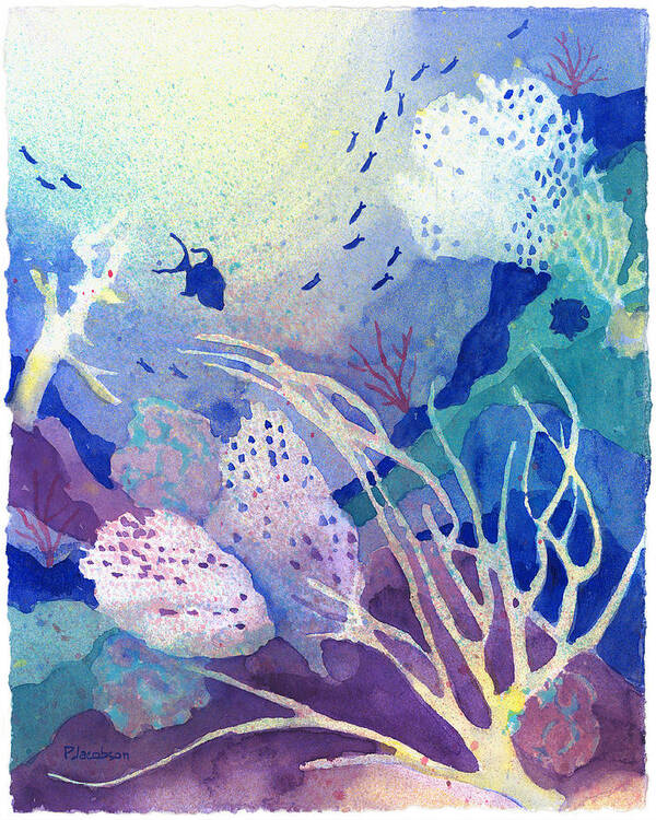 Coral Reefs Art Print featuring the painting Coral Reef Dreams 4 by Pauline Walsh Jacobson