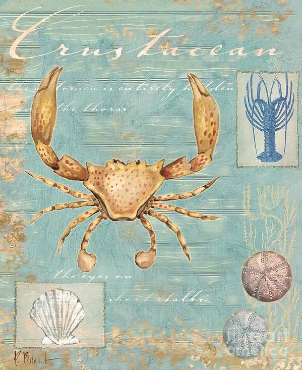 Crab Art Print featuring the painting Crustacean by Paul Brent