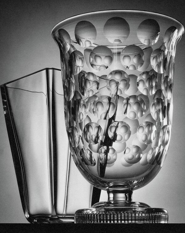 Home Accessories Art Print featuring the photograph Crystal Vases From Steuben by Peter Nyholm