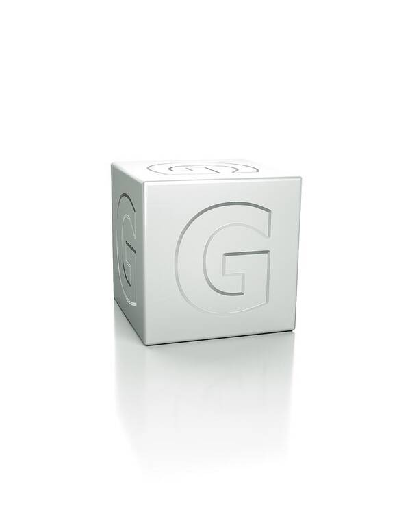 Artwork Art Print featuring the photograph Cube With The Letter G Embossed by David Parker/science Photo Library