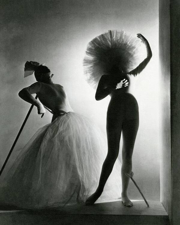 Costume Art Print featuring the photograph Dancers Posing In Costumes From Salvador Dali's by Horst P. Horst