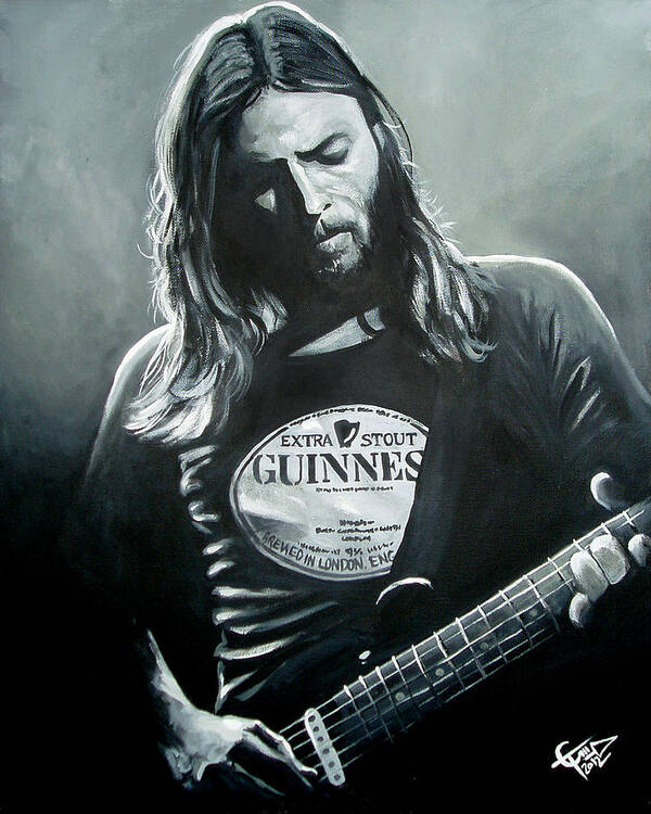 David Gilmore Art Print featuring the painting David Gilmour by Tom Carlton