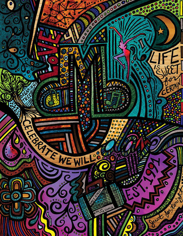 Dave Matthews Band Art Print featuring the digital art DMB LoVE by Kelly Maddern