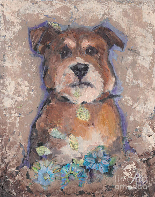 Terrier Art Print featuring the painting Dreaming of Spring by Robin Wiesneth