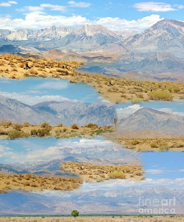 Clouds Art Print featuring the photograph Eastern Sierras Collage by Marilyn Diaz