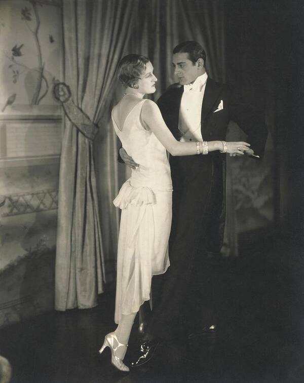 Accessories Art Print featuring the photograph Edwina St. Clair Dancing With A Man by Edward Steichen