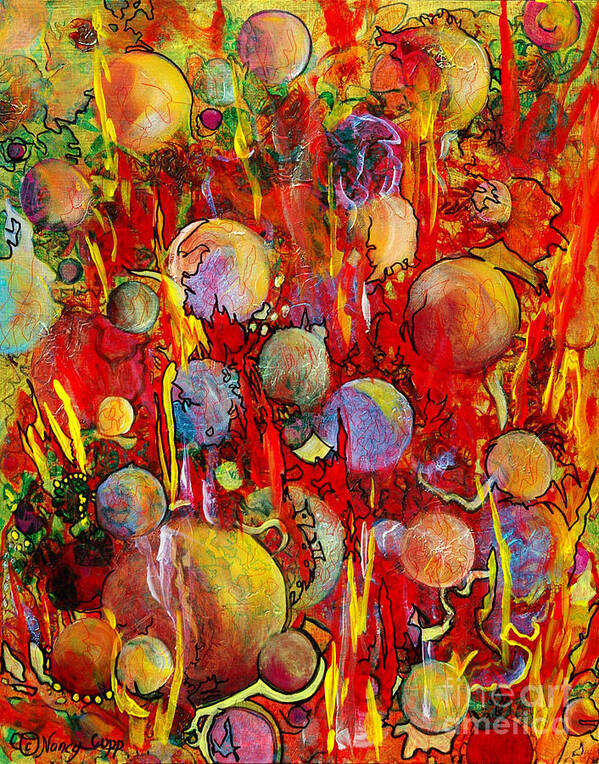 Bubbles Art Print featuring the painting Effervesce by Nancy Cupp
