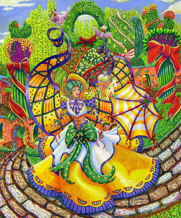 Angel Art Print featuring the painting English Garden Fairy Angel by Jacquelin L Westerman