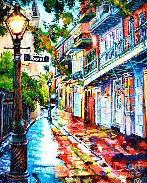 Colorful Art Print featuring the painting Exchange Alley by Lisa Tygier Diamond
