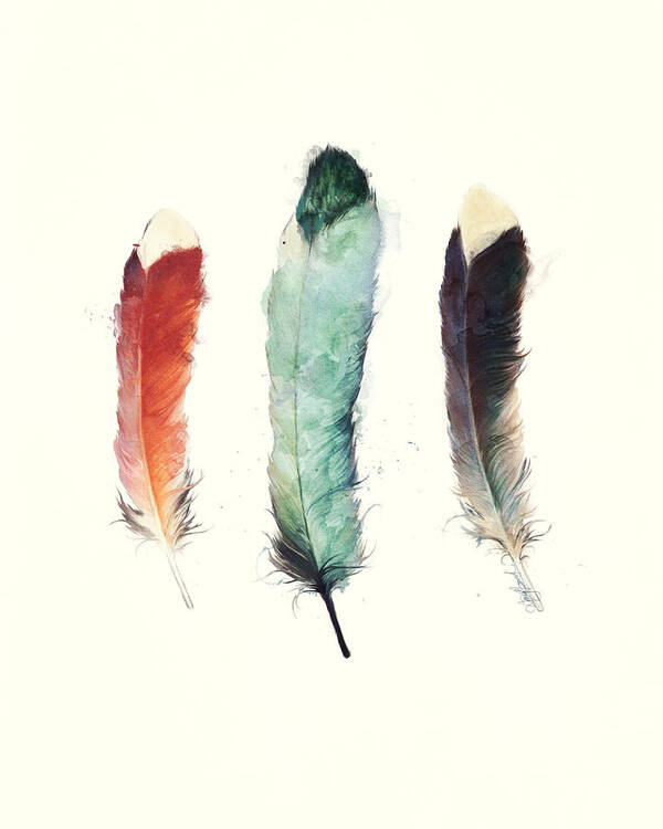 Feathers Art Print featuring the painting Feathers by Amy Hamilton