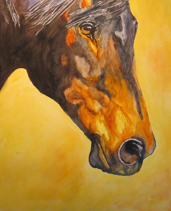 Horse Art Print featuring the painting Fire Horse by Maris Sherwood