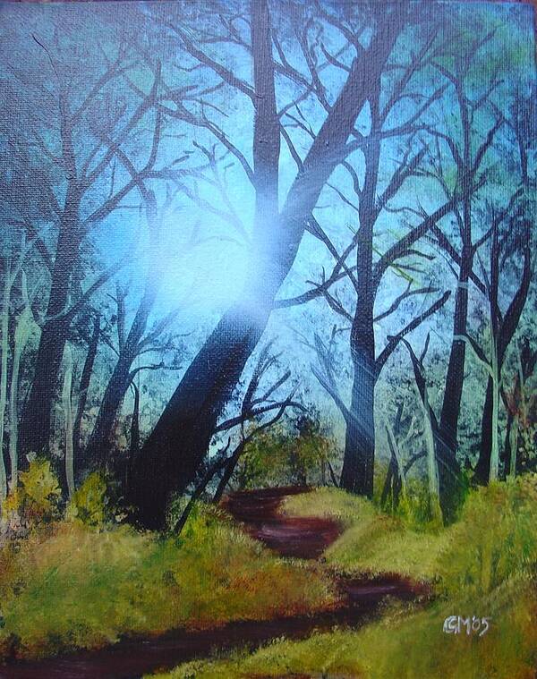 Painting Art Print featuring the painting Forest Sunlight by Charles and Melisa Morrison