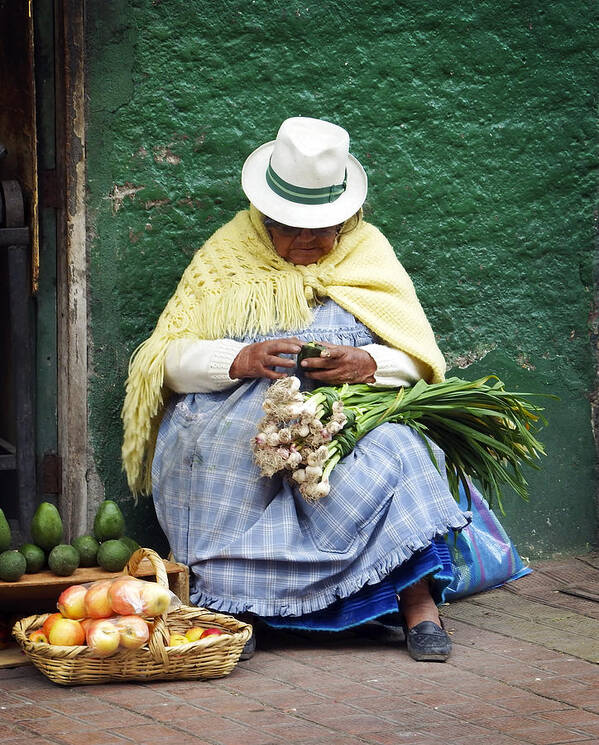 People Art Print featuring the photograph Fruit and Vegetable Vendor Cuenca Ecuador by Kurt Van Wagner