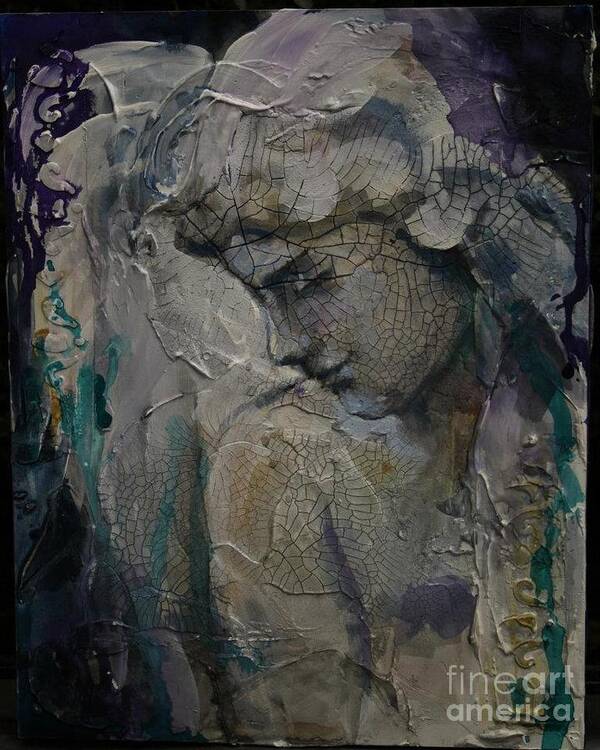 Angel In Mourning Art Print featuring the mixed media Gabriel by Susan Bradbury