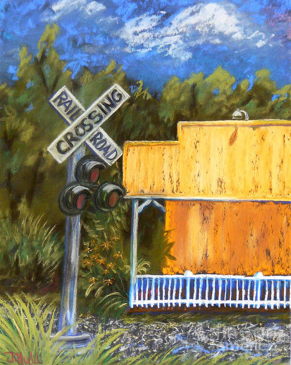 Galloway Train Depot Art Print featuring the pastel Galloway Train Depot by Janet Hull