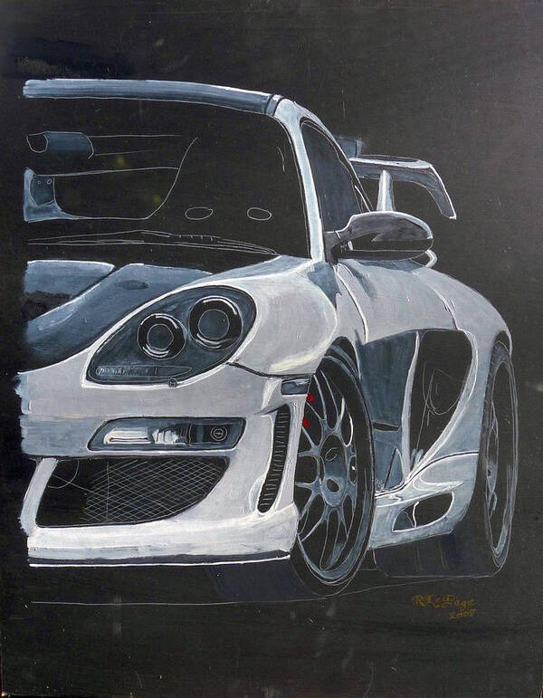 Gemballa Art Print featuring the painting Gemballa Porsche by Richard Le Page