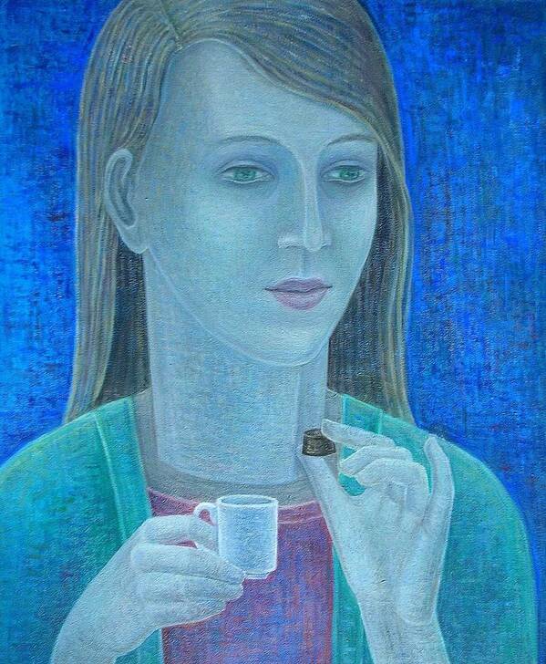 Girl Art Print featuring the photograph Girl With Chocolate, 2011, Oil On Canvas by Ruth Addinall