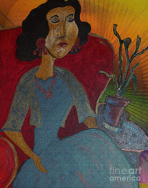 Woman Art Print featuring the painting Gloria by Iris Gelbart