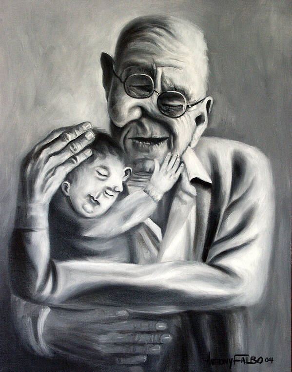 Grandpa Framed Prints Art Print featuring the painting Grandpa by Anthony Falbo