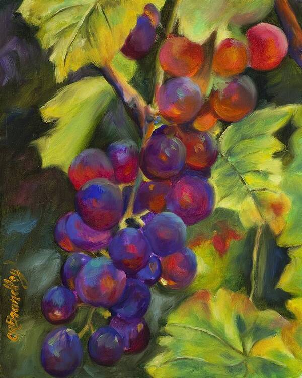Grapes Art Print featuring the painting Grapevine by Chris Brandley