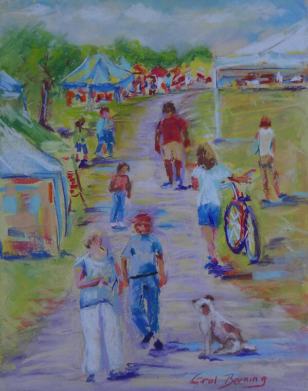 Art Festival Art Print featuring the painting Greenway Art Festival by Carol Berning