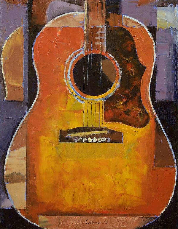 Guitar Art Print featuring the painting Guitar by Michael Creese