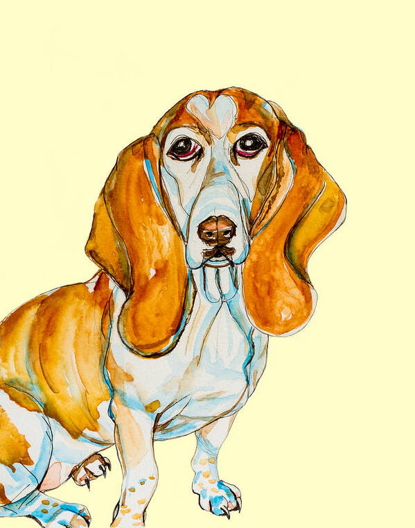 Dog Art Print featuring the painting Heart Headed Basset by Kelly Smith
