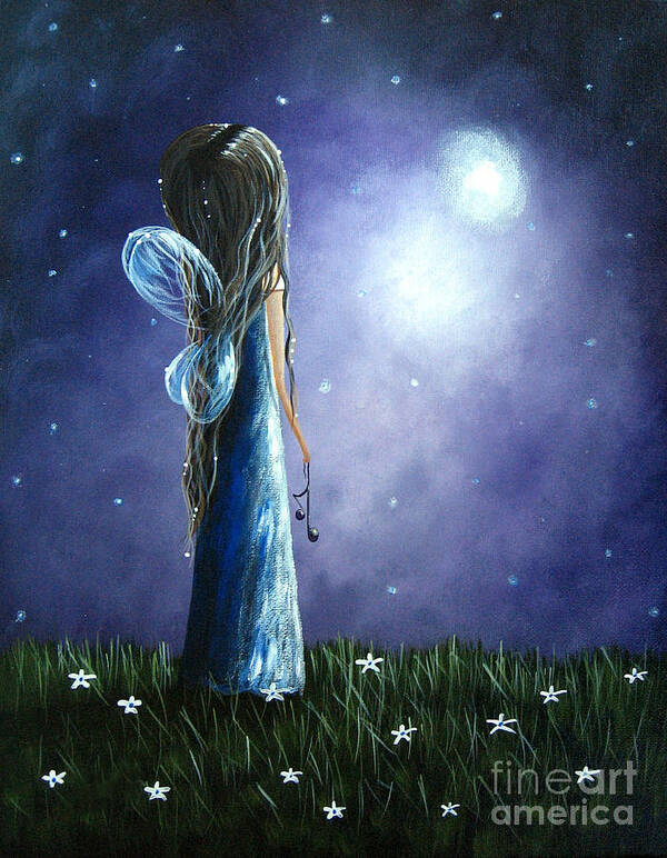 Angels Art Print featuring the painting Heaven's Little Helper by Shawna Erback by Moonlight Art Parlour