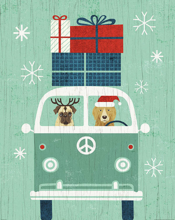 Animals Art Print featuring the painting Holiday On Wheels Xii by Michael Mullan