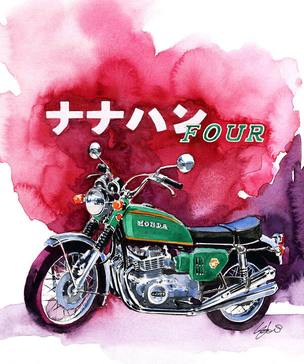 Honda Cb750 Four Art Print featuring the painting Honda CB750 Four by Yoshiharu Miyakawa