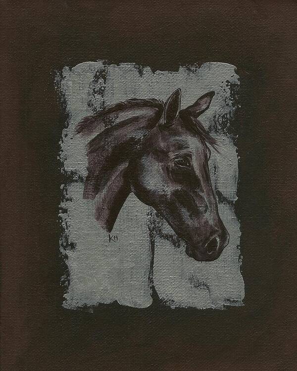 Horse Art Print featuring the painting Horse Portrait by Konni Jensen