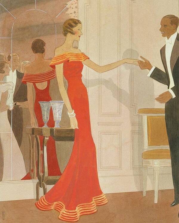 Fashion Art Print featuring the digital art Illustration Of A Woman At A Debutante Ball by Eduardo Garcia Benito