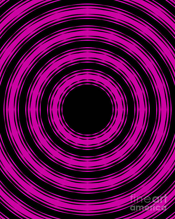 In Circles Art Print featuring the painting In Circles-Pink Version by Roz Abellera