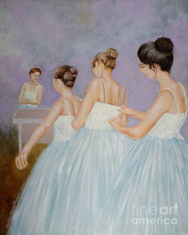 Ballerina Art Print featuring the painting In The Fitting Room by Cynthia Parsons