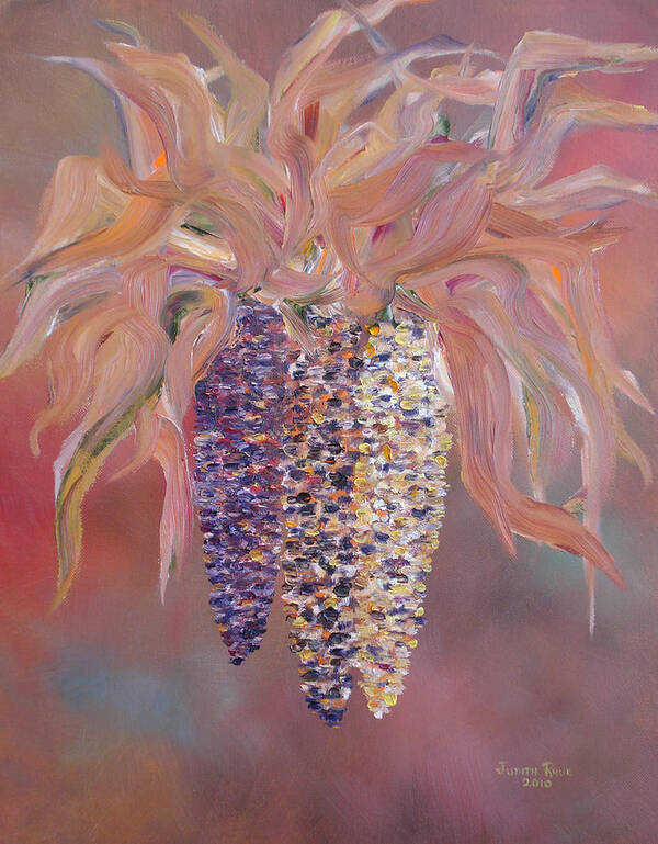 Indian Art Print featuring the painting Indian Corn by Judith Rhue